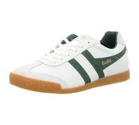 Gola Men's Harrier Leather Sneakers, White Green Green, 6 UK