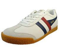 Gola Men's Harrier Leather Sneakers, White Navy Red, 6 UK