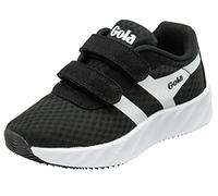 Girl's Gola Performance Kids Draken Twin Bar QF Hook & Loop Trainers - Black/White - Black/Multi - Size: 9K