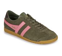 Gola Women's Bullet Suede Shoes, Khaki Coral Pink Dark Brown, 8 UK