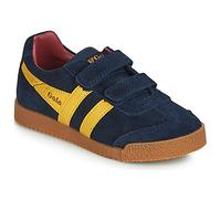 (8K UK, Navy/Sun) Gola Kids Childrens Harrier Strap Hook & Loop Contrast Suede Trainers Sneakers