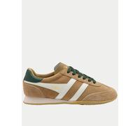 Gola Sprinter Suede Lace Up Trainers Beige Mix