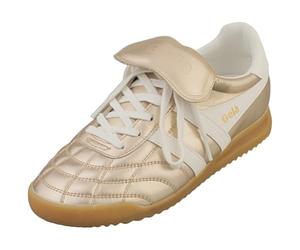 Gola Stadium 86 Ladies Champagne/Off White Leather Lace Up Trainers