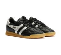 Gola Stadium Leather Women's Black/Silver Trainers UK 5