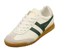 Gola Torpedo Leather Women's 80S Gum Sole Wingflash Brandin Trainers (White Green, UK 4)