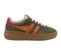 Gola Women's Athena Sneakers, Khaki/Clementine/Fuchsia, 8.5