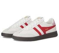 Gola Women's Cyclone Leather Sneaker, White/Red/Candy/Dark Gum, 5 UK
