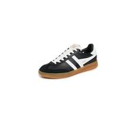 Gola Women's Cyclone Leather Sneakers, Black/White/Gum, 5 UK