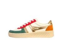 Gola Womens Grandslam QuadrantSneaker, Off White/Green Mist/Gold/Salmon, 5