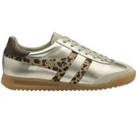 Gola Women's Torpedo Glimmer Safari Sneakers, Gold/Leopard/Dark Brown, 8