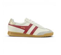 Gola Women's Torpedo Leather Off White/Deep Red/Gold Sneakers CLB622RY (US)