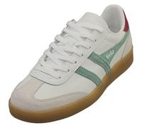 Gola Viper Leather CLB744 Womens Fashion Trainers Wht/Green Mist/Cerise/Gum Standard Fit 5