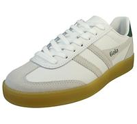 Gola Women's Viper Leather Sneaker, White/White/Evergreen/Gum, 4 UK