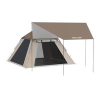 Golabs 2-3 Person Camping Tent w/ 9.5x8.5 ft Canopy, 3-Minute Setup by Pre-Attached Pole, PU1500mm Waterproof, 4 Side Mesh Tent Top & Door & Ventilation, Portable Family Tent w/Carry Bag&Pocket &Hook