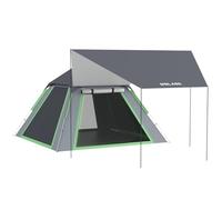 Golabs 2-3 Person Camping Tent w/ 9.5x8.5 ft Canopy, 3-Minute Setup by Pre-Attached Pole, PU1500mm Waterproof, 4 Side Mesh Tent Top & Door & Ventilation, Portable Family Tent w/Carry Bag&Pocket &Hook
