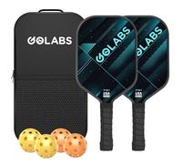 Golabs PB1 Pickleball Paddles Set of 2, Durable Fiberglass Surface & 16mm STR-Core Power Polymer Core, USAPA Approved, 8 oz Lightweight & Comfort Anti-Slip Elongated Grip for More Power