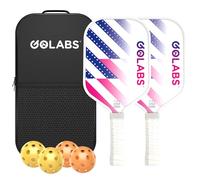 Golabs PB1 Pickleball Paddles Set of 2, USAPA Approved, Durable Fiberglass Pickleball Paddles Set with 4 Balls, Carry Bag, 8oz Lightweight & Comfort Anti-Slip Grip, Great Gift for Beginner, Family
