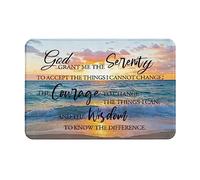Golakra Beach Coastal Bath Mat Ocean Non Slip Door Mat Rug Quick Dry Washable Serenity Prayer Shower Floor Mats for Bathroom Kitchen Dining Living Room Bedroom Outdoor 16"x24"