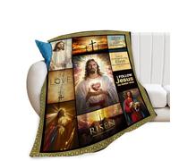 Golakra Jesus Throw Blanket Cozy Plush Christian Religious Gifts Blankets Flannel Fleece Lightweight Fuzzy Blanket for Girls Women Men Boys 50"X40"