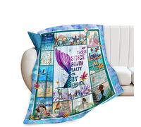 Golakra Mermaid Blanket Cozy Plush Fleece Motivational Little Tail Throw for Girls Flannel Ultra Soft Lightweight Fuzzy Ocean Sea Life Blankets Gifts Bed Couch Sofa 50''x40'', Mermaid Tail