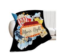 Golakra Movie Blanket Movie Lover Throw Blankets Plush Cozy Flannel Fleece Fuzzy Theater Home Film Cinema Blanket Gifts for Girls Women Men Boys Kids Bed 50"X40"