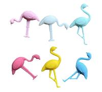 Golandstar 6pcs Set Silicone Flamingo Model Drinking Markers Wine Glass Markers Drink Wine Glass Charms Tags Random 6 Colors