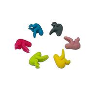 Golandstar 6pcs Set Silicone Sloth Model Glass Marker Drink Wine Beer Glass Markers Charms Tags Identifier for Bar Party Family Drinking