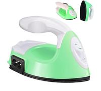 GoLashFun Mini Craft Iron Mini Heat Press Small Iron Portable Handy Travel Heat Iron-on for Transfers,Clothes,Crafts,Patches,DIY (Mini Green)