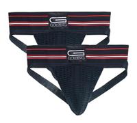GOLBERG G Men’s Athletic Supporters (2 Pack, Black, XX-Large) - Jock Strap Underwear - Extra Strength Elastic