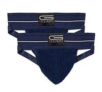 GOLBERG G Men’s Athletic Supporters (2 Pack, Midnight Blue, Medium) - Jock Strap Underwear - Extra Strength Elastic