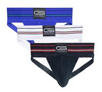 GOLBERG G mens Athletic, Black, Blue, White (3 Pack), Medium