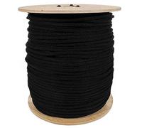 Golberg Solid Braid Construction Cotton Sash Cord - 5/16 Inch Diameter - Durable Cordage (25 Feet, Black)