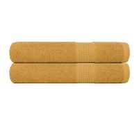 vidaXL cotton towels set - 100x200 cm gold bath sheets, 360 gsm absorbent towel duo for bath/shower/beach