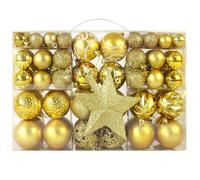 Gold 101 Piece Hanging Christmas Tree Baubles