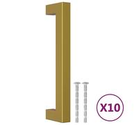 Cabinet Handle 128mm Brushed Gold Stainless Steel Square Bar Pull 10pcs Set Pack