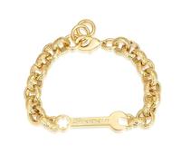 Gold 12mm Spanner Belcher Bracelet for Men - Luxury Finish Detailing 18K Real Gold Plated Jewellery - Chunky Bracelet with Unique Pattern Links(Length: 8") - Bling King London