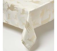 (Gold, 132 x 228 cm) Stag Christmas Table Cloth