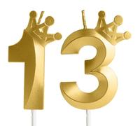 Gold 13th Birthday Candles,Crown Number 13 Candle,31st Birthday Candle for Cake Decorations,Happy Birthday Candle Cake Topper Decor for Girls Boy Men Women Anniversary Birthday Party Supply