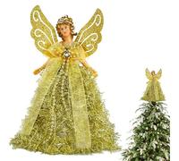 Gold 2-Piece Christmas Angel Tree Toppers - Angel Decoration Tree Toppers Fairy Treetop Pendants
