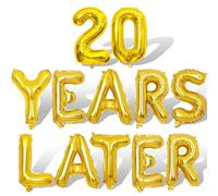 Gold 20 Years Later Letter Balloons 16in Balloon Foil Letter Decorations Party Decor Gold Letter Balloons 20 Years Later Party Supplies