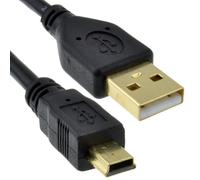 kenable GOLD 24AWG USB 2.0 Hi Speed A to mini B 5 pin Cable Power & Data Lead 2m