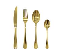 (Gold, 24pc set) Stainless Steel Cutlery Set Black Gold Rainbow Set