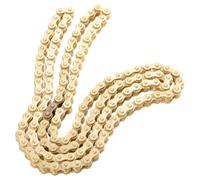 Gold 25h 138 Links Heavy Duty Dirt Bike Drive Chain for Go Kart | Metal Construction, High-strength Drivetrain, Stylish Finish, Supports Mini Bike Sprockets, Track Racing and DIY Mechanics