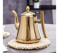 (gold, 2L) 1Pc Stainless Steel Tea Kettle Home Hotel Water Heater Coffee Pot Induction Filter Teapot