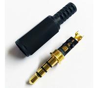 GOLD 3.5mm 4 Pole Jack Plug Solder Connector AUX Audio Video Male to Camcorder