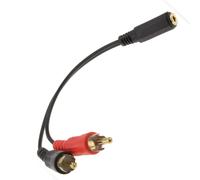 kenable Gold 3.5mm Stereo Jack Socket to 2 Phono RCA Plugs Adapter Cable