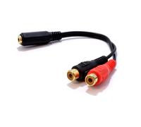 kenable Gold 3.5mm Stereo Jack Socket to 2 Phono RCA Sockets Adapter Cable SHORT