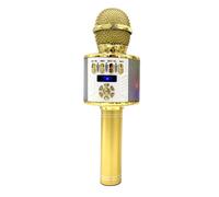 (Gold) 3-in-1 Microphone Wireless bluetooth Speaker Recorder HIFI Noise Reduction TF Card Portable Professional K Songs Karaoke Singing Player