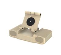 (Gold) 3-in-1 Wireless bluetooth Speaker Long Battery Life Power Bank Phone Holder Dual Bass HIFI Stereo TF Card AUX-In Soundbar Home Theatre with Mic