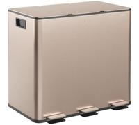 Gold 3 X 15L Triple Kitchen Bin, Fingerprint-Proof For Recycling